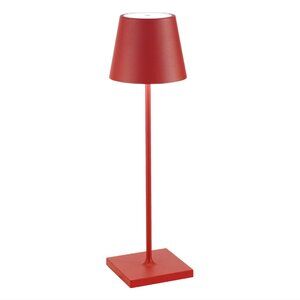 NEW Cordless LED Table Lamp, Red, 15" Height